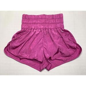 Free People FP Movement Size S/P Get Your Flirt On Rose Pink Lined Shorts P158